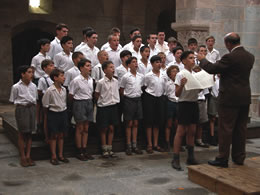 Still of a choir singing