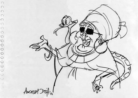 Sketch of Mama Odie by Andreas Deja