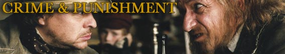 Crime and Punishment graphic - two shot of Fagin and another character, in profile