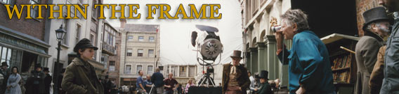 Within the Frame title graphic - photo of film shoot in progress